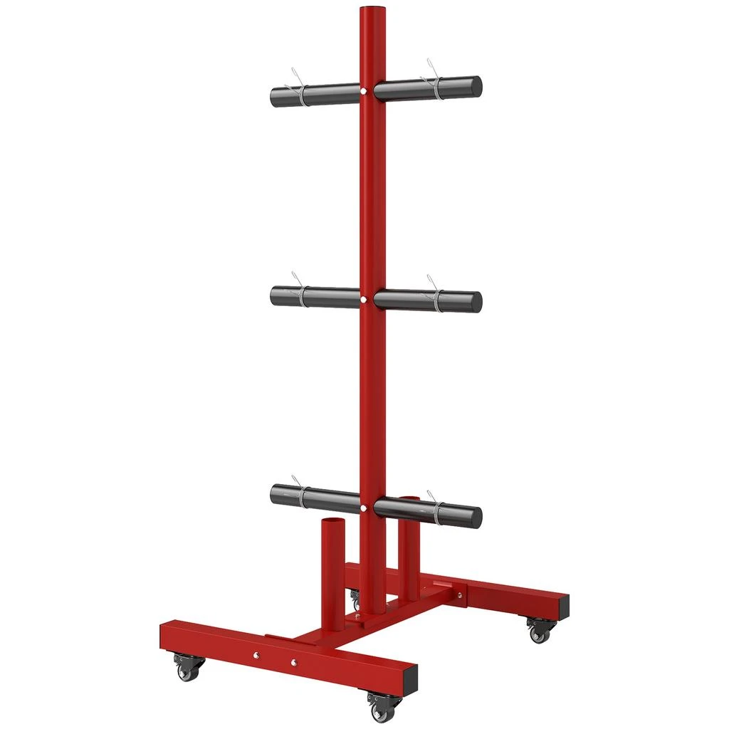 Hivvago Weight Plate Rack Holder for Olympic Plates with Wheels