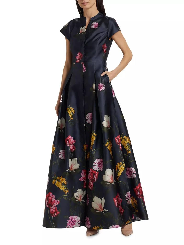Sachin & Babi Marta Floral Satin A-line Gown 3