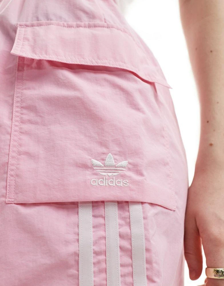 adidas Originals adidas Originals three stripe cargos shorts in pink 3