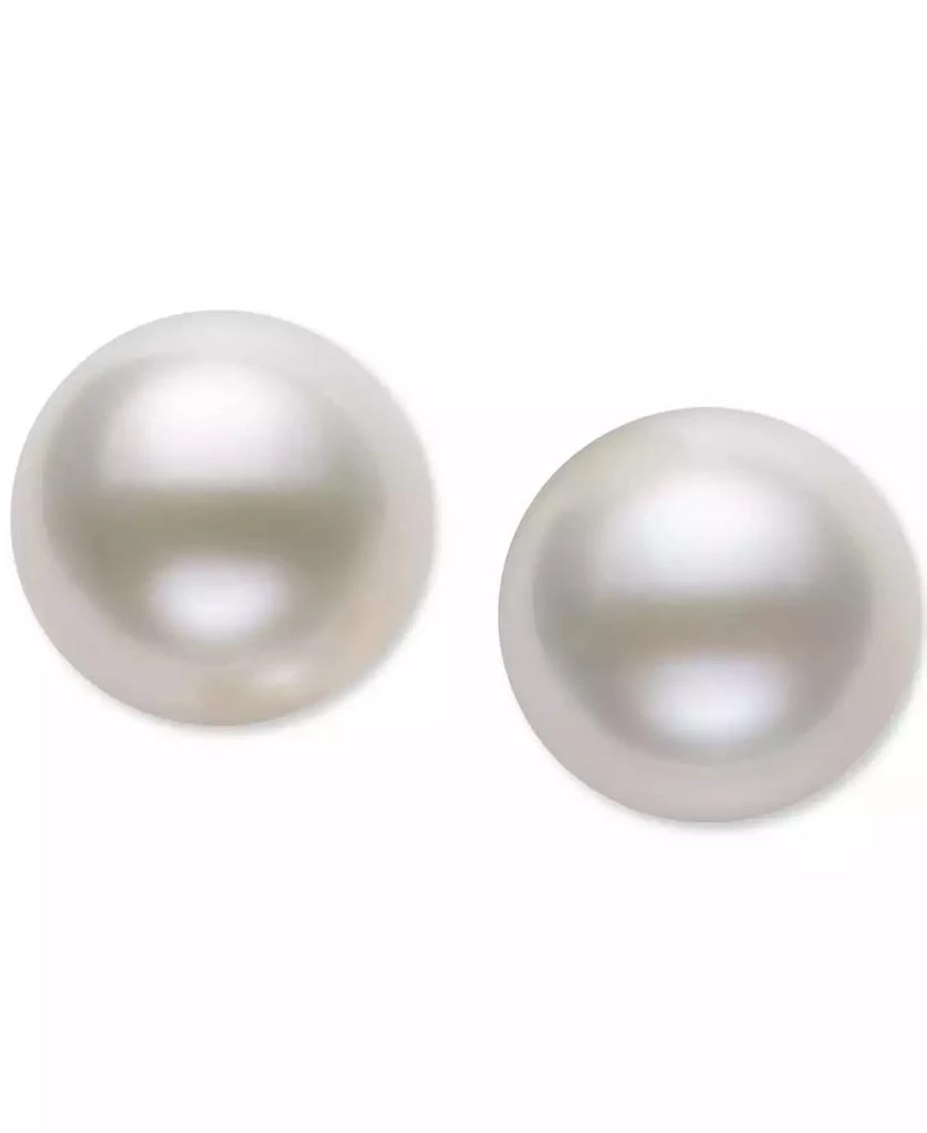 Belle de Mer Cultured Freshwater Pearl Stud 14k Yellow Gold Earrings (8mm) 4
