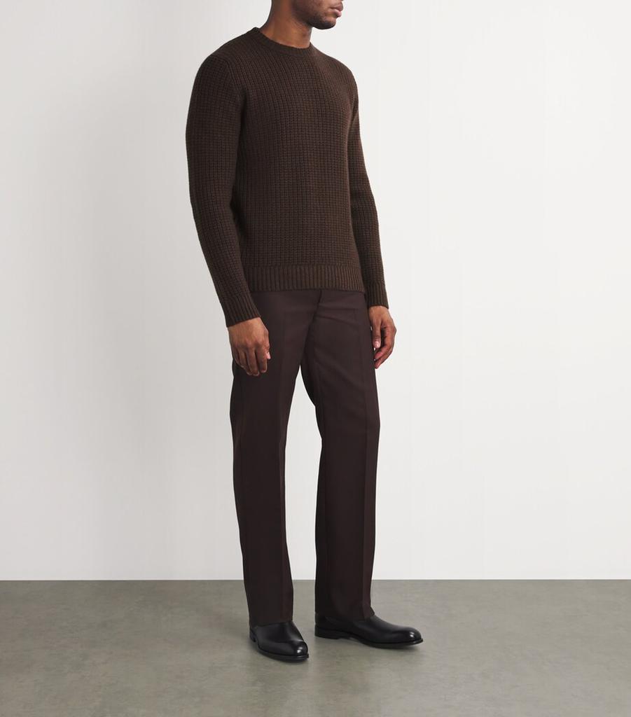 Johnstons of Elgin Cashmere Waffle-Knit Sweater