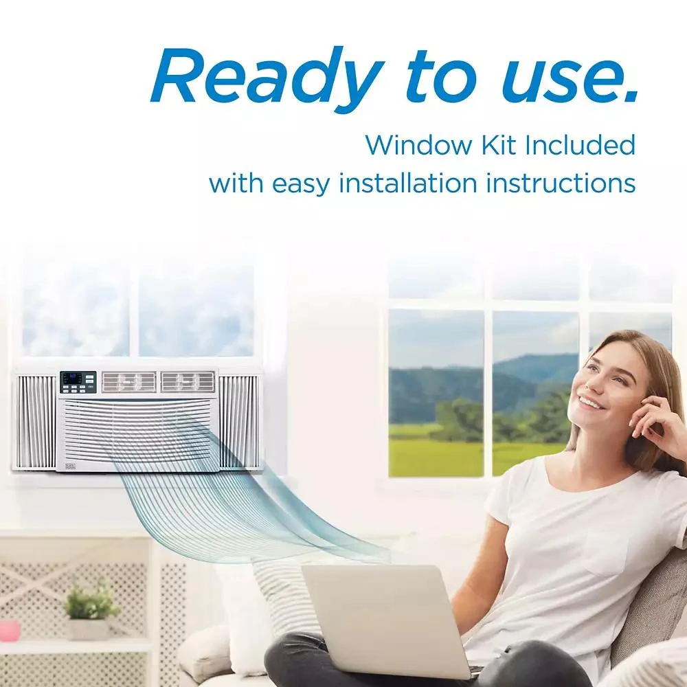 Black & Decker BLACK+DECKER Window Air Conditioner 8,000 BTU, AC Window Unit Cools Up to 350 Square Feet, Window AC Unit with Remote Control, 3 Cooling Speeds and Fan Only Function, BWAC08WTB, White 5