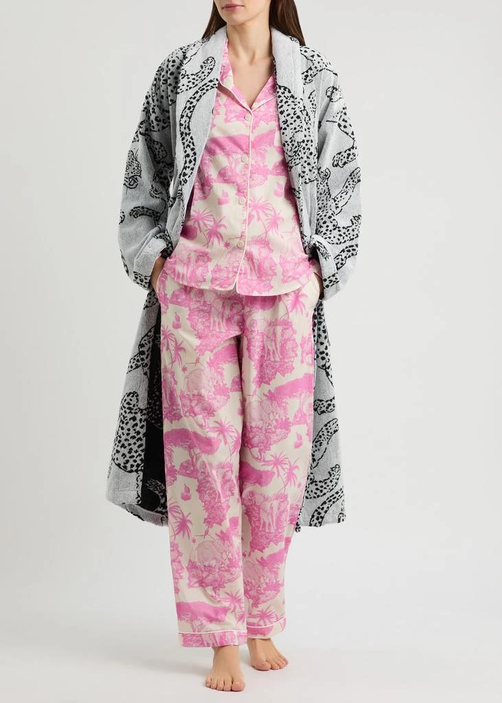 Desmond & Dempsey Jag printed terry-cotton robe 4