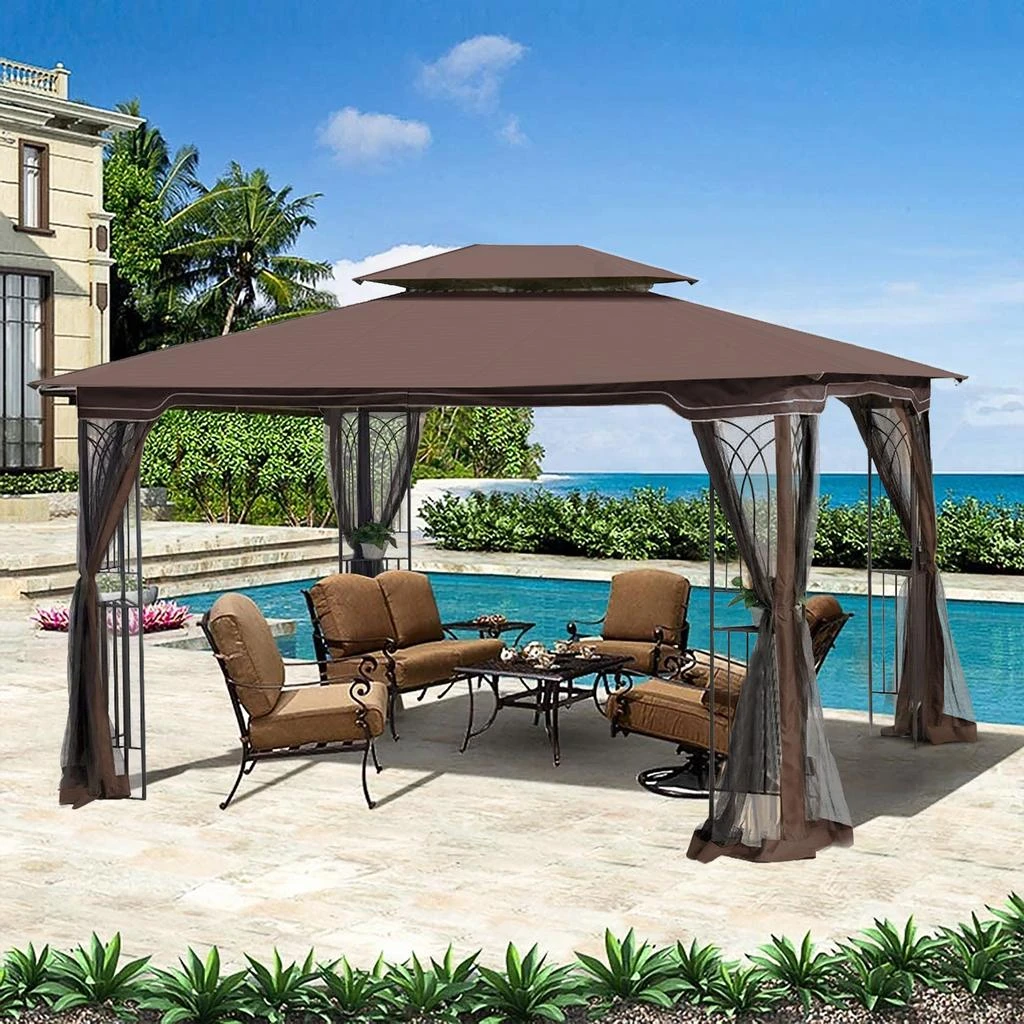 Streamdale Furniture Streamdale 13 X 10 Outdoor Patio Gazebo Canopy Tent With Ventilated Double 2