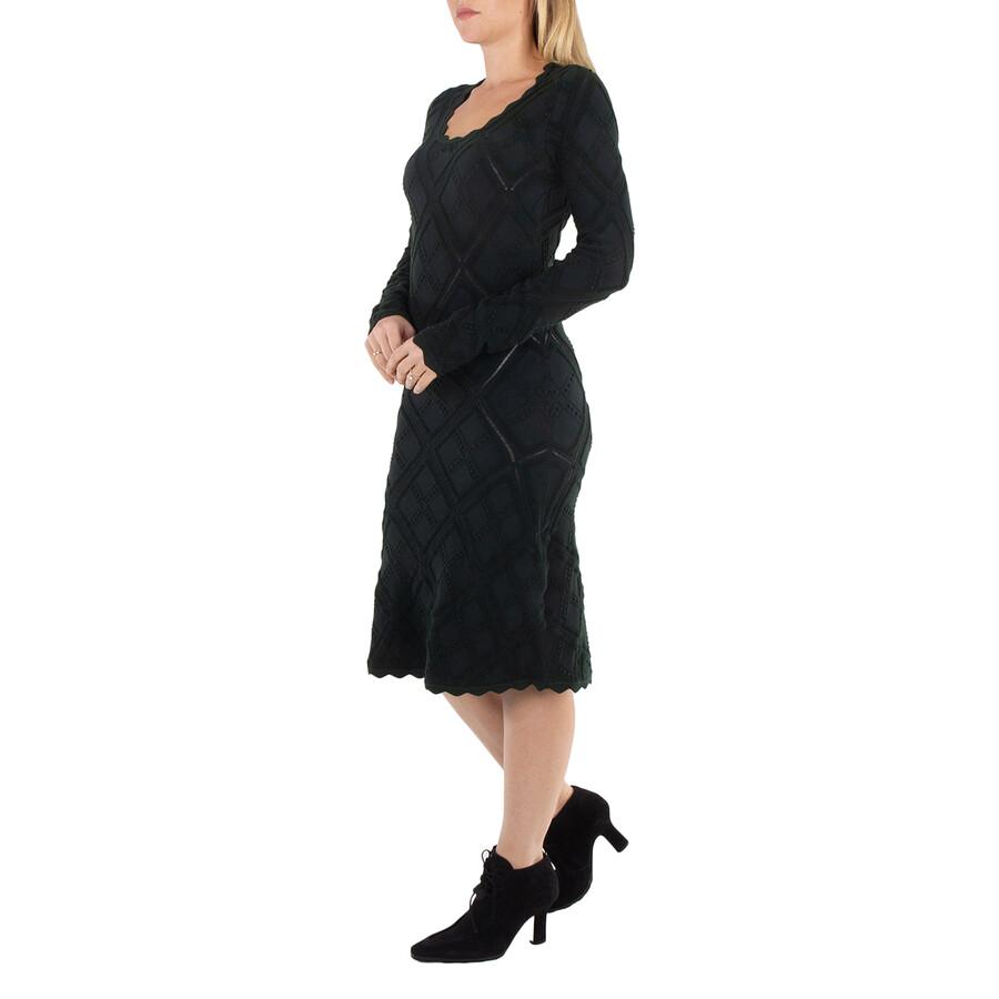 Burberry Ladies Vine Aran Long-Sleeve Knitted Dress