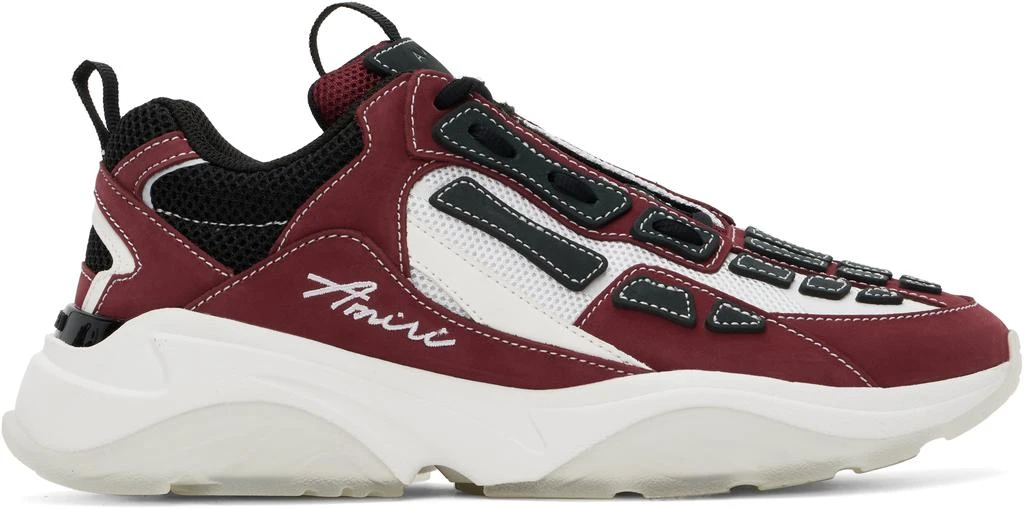 AMIRI White & Burgundy Bone Runner Sneakers 1