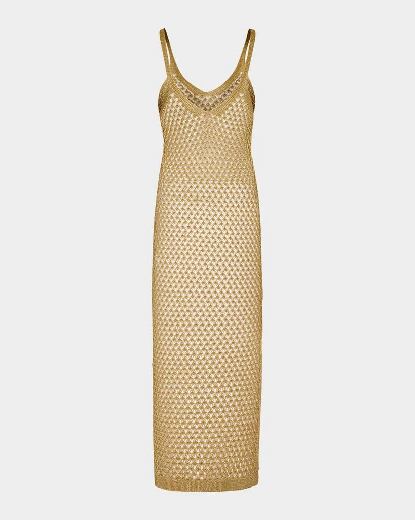 Milly Cabana Metallic Mesh Midi Dress 3