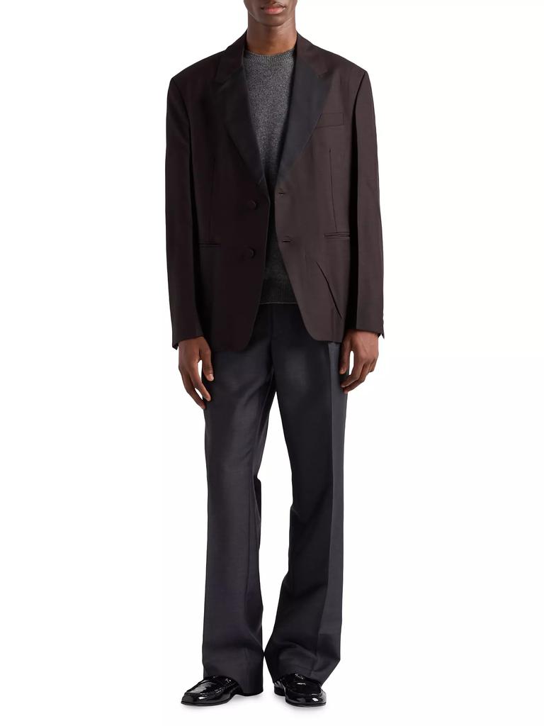 ジャケット PRADA SINGLE-BREASTED WOOL AND MOHAIR JACKET Wool and mohair suit jacket in black - Prada | Mytheresa