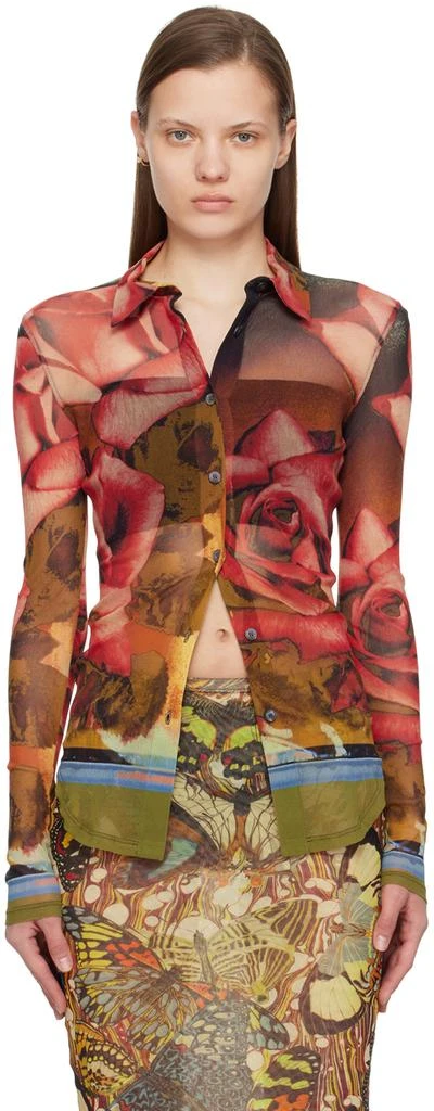 Jean Paul Gaultier Red & Green Roses Shirt 1