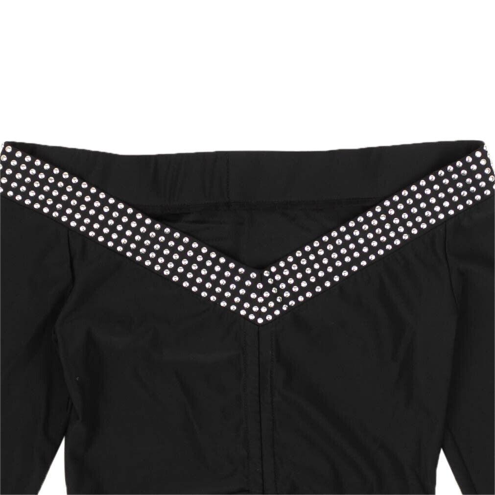 Adam Selman Sport Shoulder And Abs Top - Black/Silver