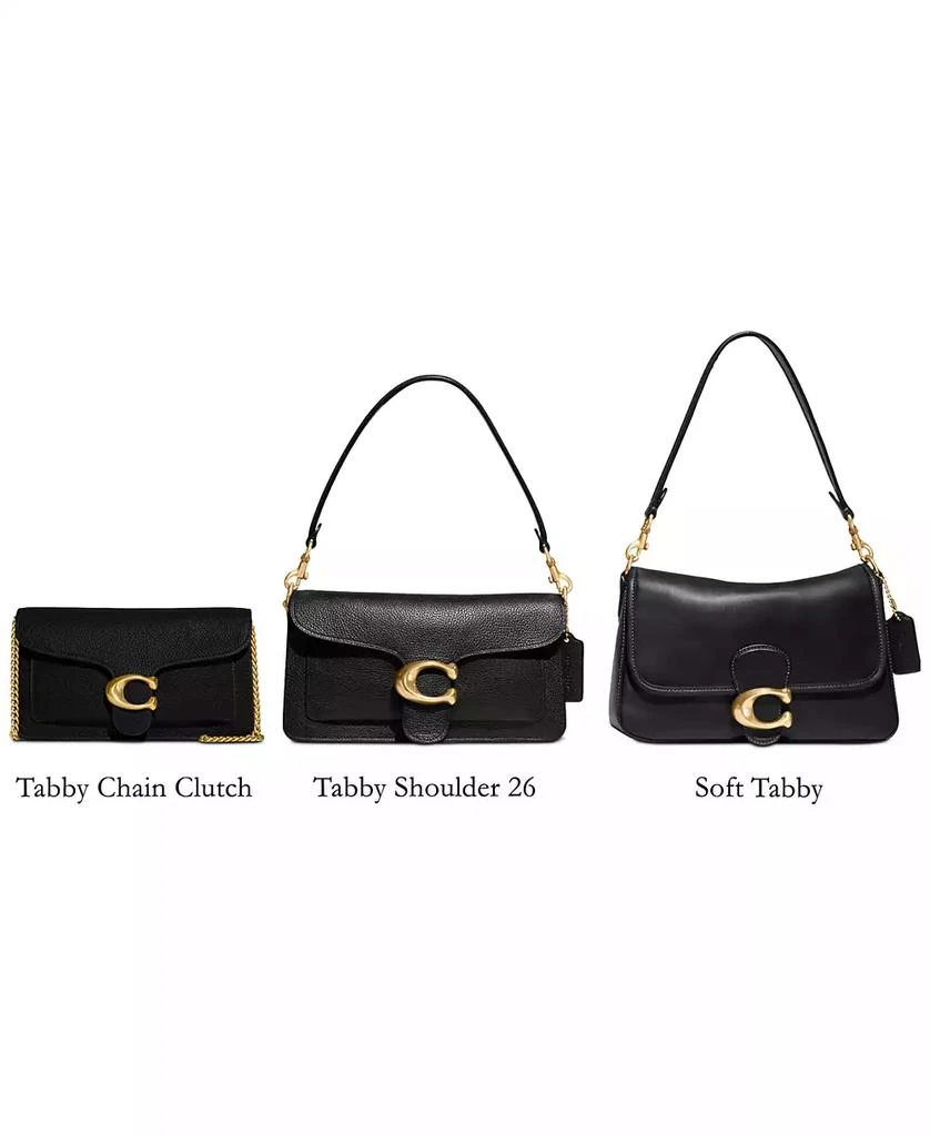 Coach Polished Pebble Leather Tabby Chain Clutch 6