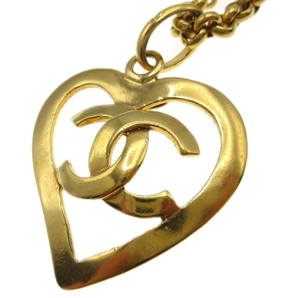 Chanel Cc Heart Pendant Metal _Plated Necklace Jewelry (Pre-Owned) 2