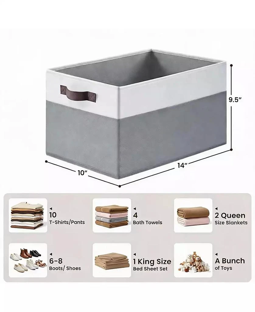 YIGII 4-Pack Collapsible Fabric Storage Bins with Handles for Home Organization 2