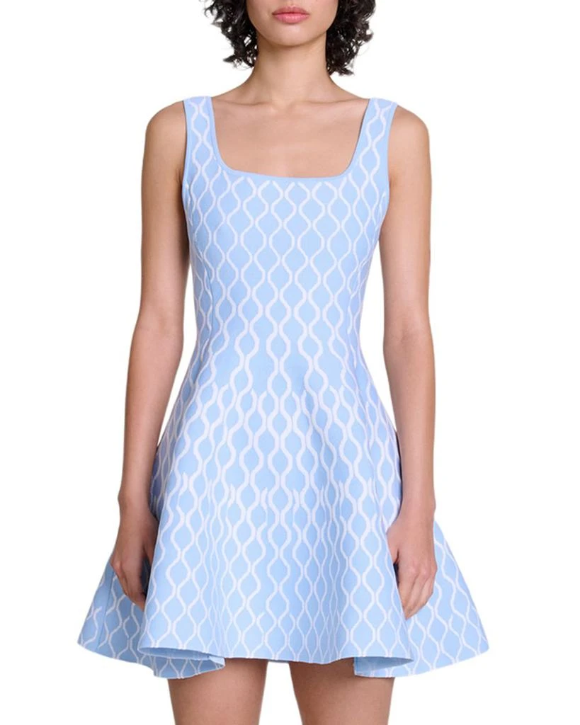 Maje Russel Wave Printed Mini Dress 1
