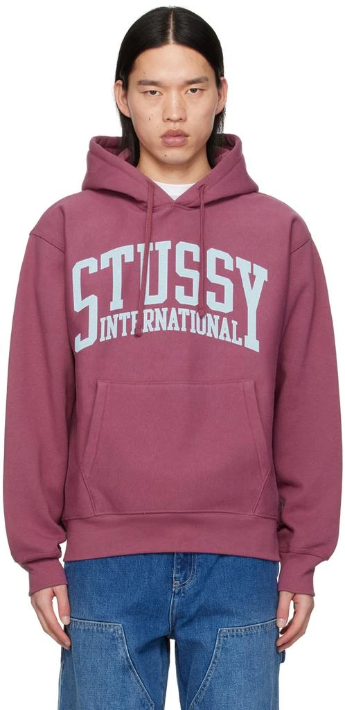 STUSSY Pink 'International' Hoodie 1