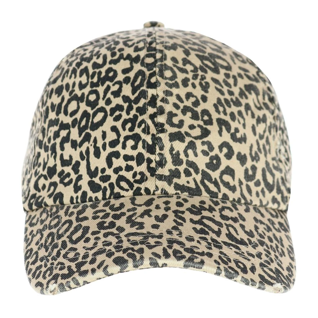 David & Young Women's Distressed Leopard Print Baseball Hat 2