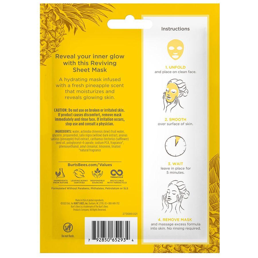 Burt's Bees 99% Natural Origin Reviving Sheet Mask with Pineapple