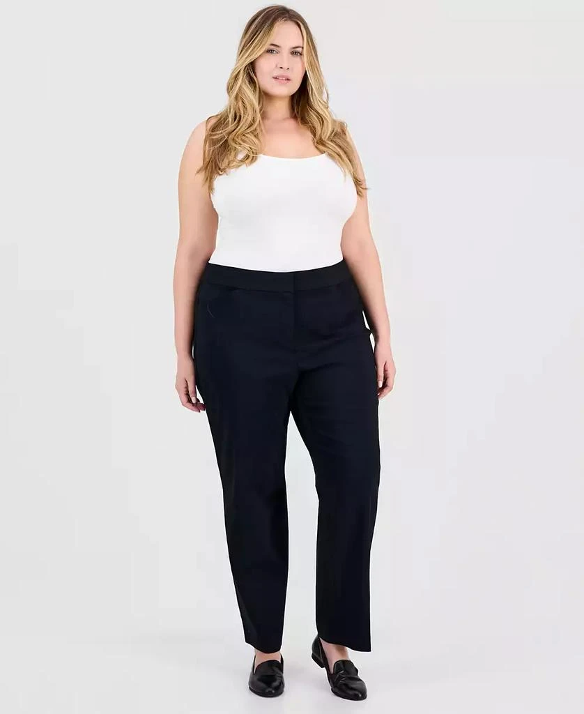 JM Collection Plus Size Curvy-Fit Straight-Leg Pants, Exclusively at Macy's 1