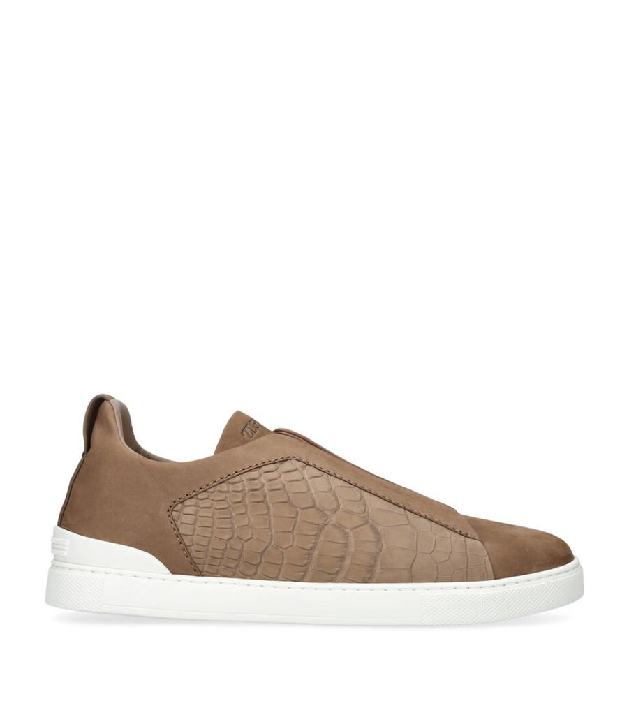 Zegna Crocodile Leather Triple Stitch Sneakers - Casual Shoes