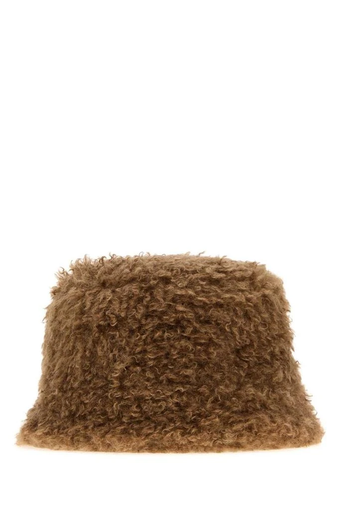 Shop Moncler Logo Patch Teddy Bucket Hat on Sale at  display picture 2