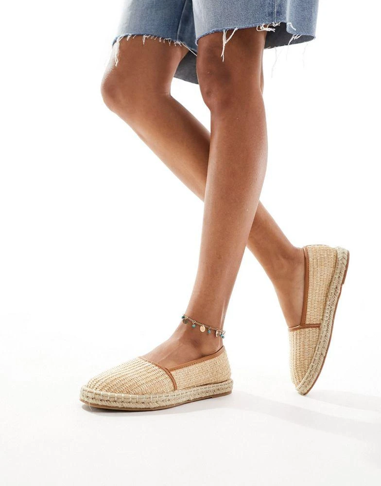 ASOS ASOS DESIGN Joey closed toe espadrilles in natural raffia 1