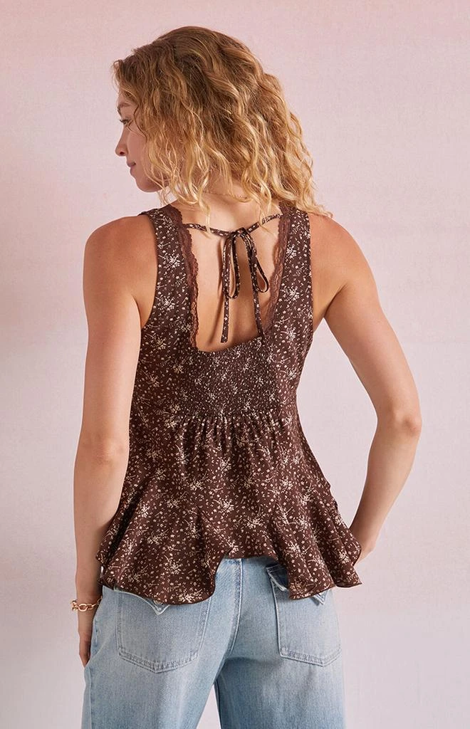 Beverly and Beck Ollie Lace Trim Floral Tank Top 4