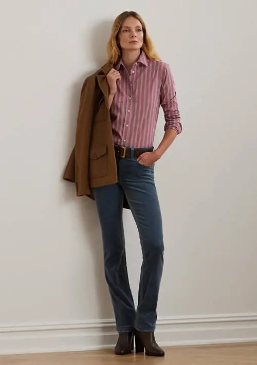 Ralph Lauren Women's Classic Fit Striped Broadcloth Shirt 4