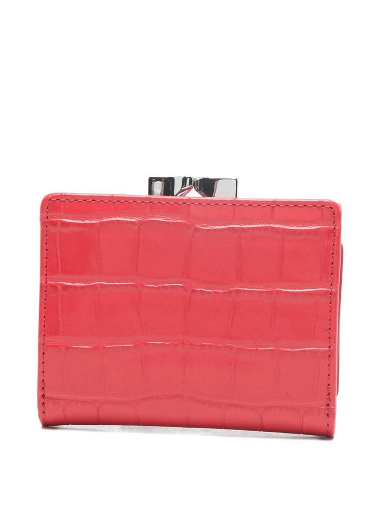 Vivienne Westwood Textured Crocodile-Embossed Wallet With Metallic Clasp