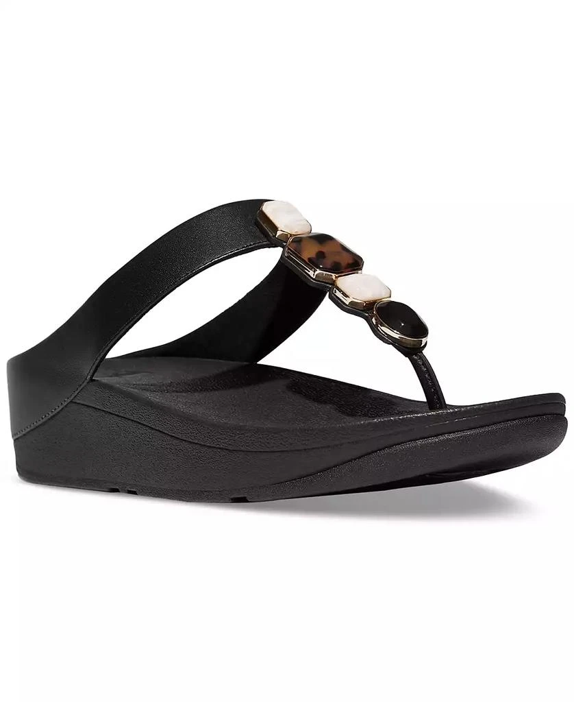 FitFlop Women
s Fino Multi-Stone Leather Wedge Sandals 1