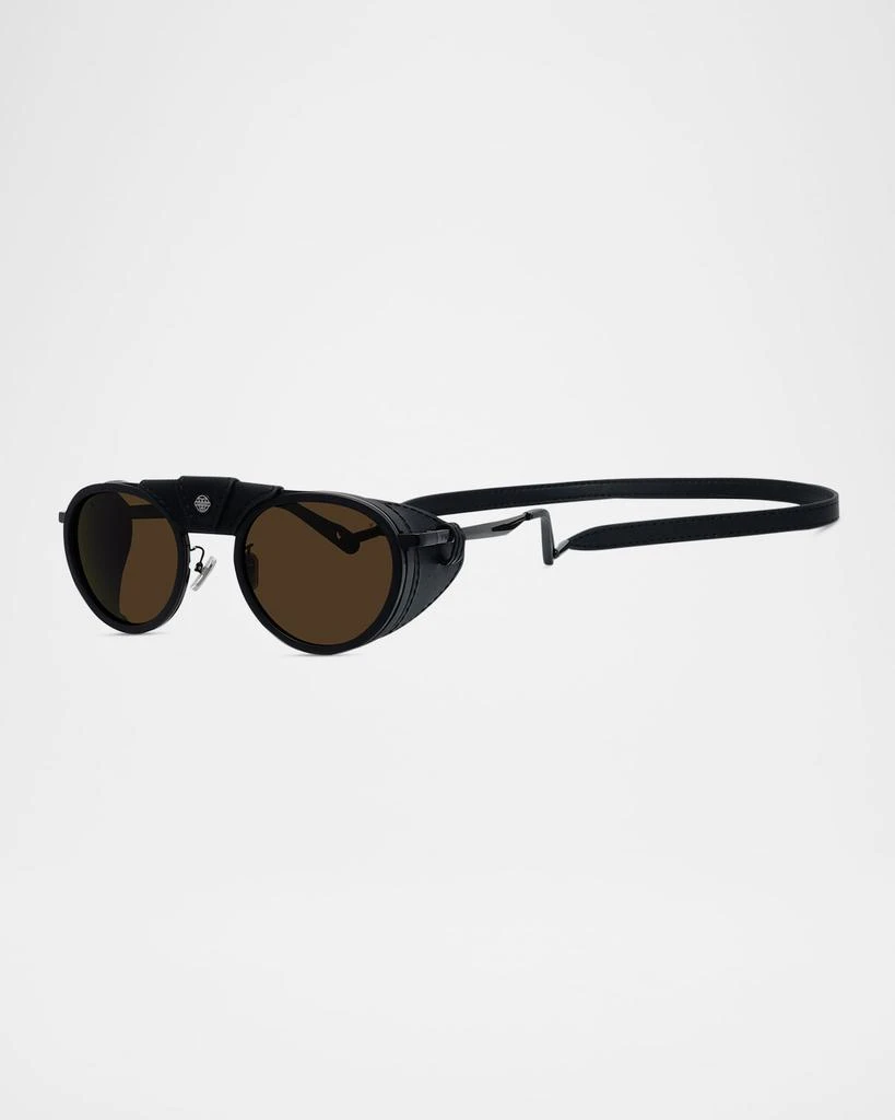 Vuarnet Men's Glacier 02 Titanium Round Sunglasses with Side Shields and Cord 3