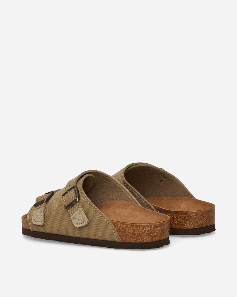 Birkenstock Zürich Suede Canvas Sandals Faded Khaki 4