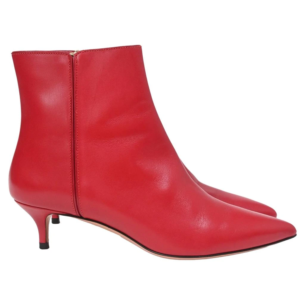 Altuzarra Quant Kitten Heel Ankle Boots in Red Leather 1