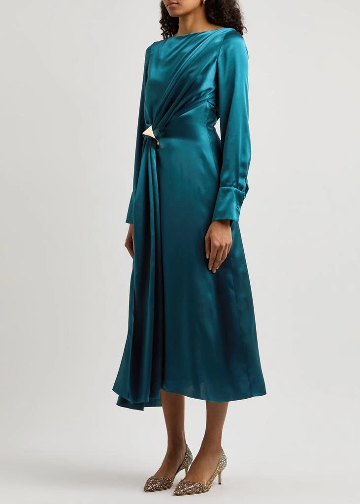 Allura draped silk-satin midi dress  On Sale Now with Up to 60% Off |  Discover Exclusive Deals & Savings at BeyondStyle  Authentic ROKSANDA  womens/clothing/dresses/midi dresses|womens/clothing/dresses|womens/clothing|womens|WOMENS|international  ...