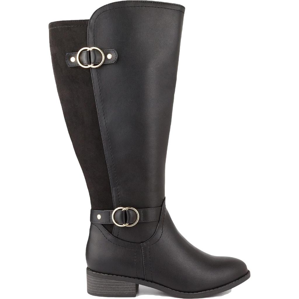 Karen Scott Leandraa Womens Faux Leather Wide Calf Knee-High Boots