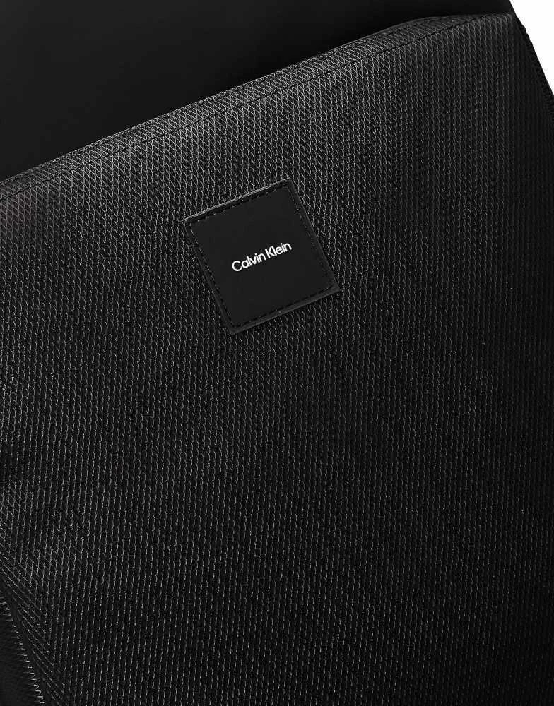 Calvin Klein Calvin Klein Square backpack in black rubberized 2