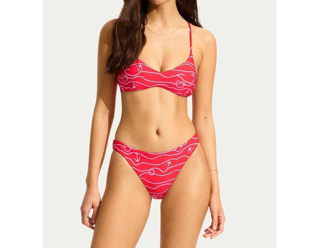 Seafolly Set Sail Cross Back Bralette In Chilli Red
