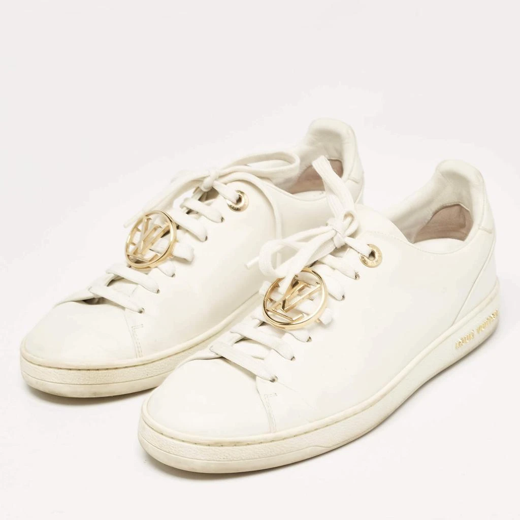 Louis Vuitton Louis Vuitton White Leather V Logo Lace Up Sneakers Size 36 2