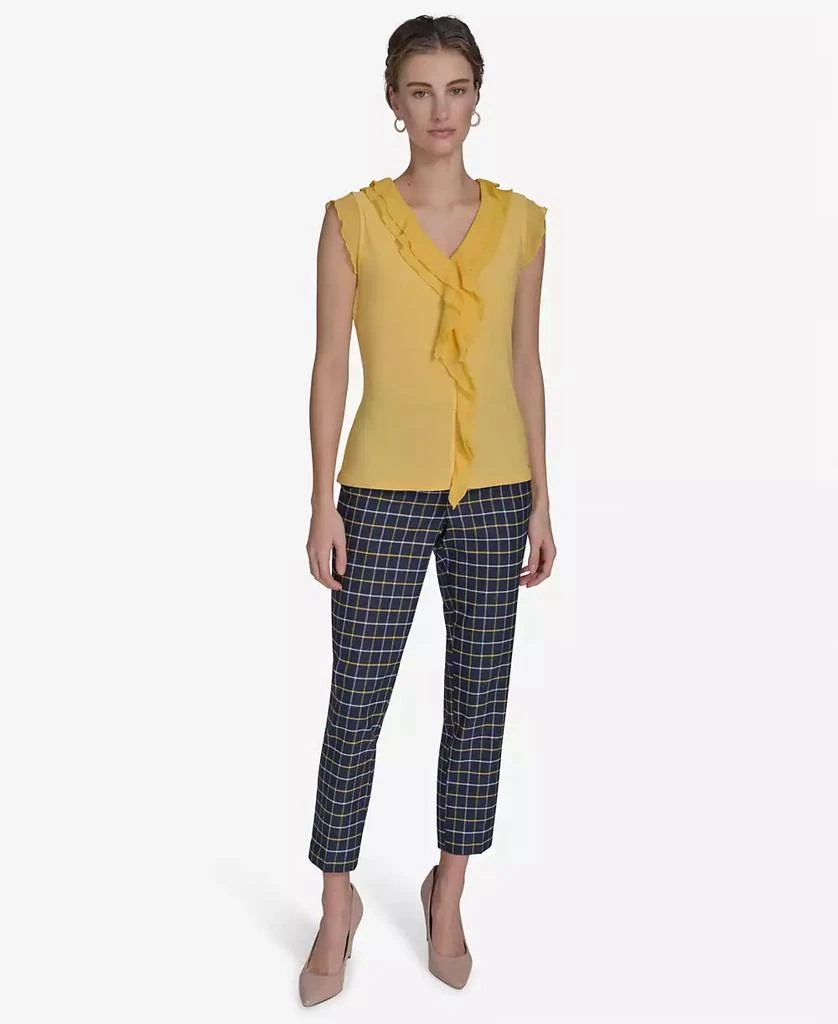 Tommy Hilfiger Women's Mixed-Media Ruffle-Front Blouse 3