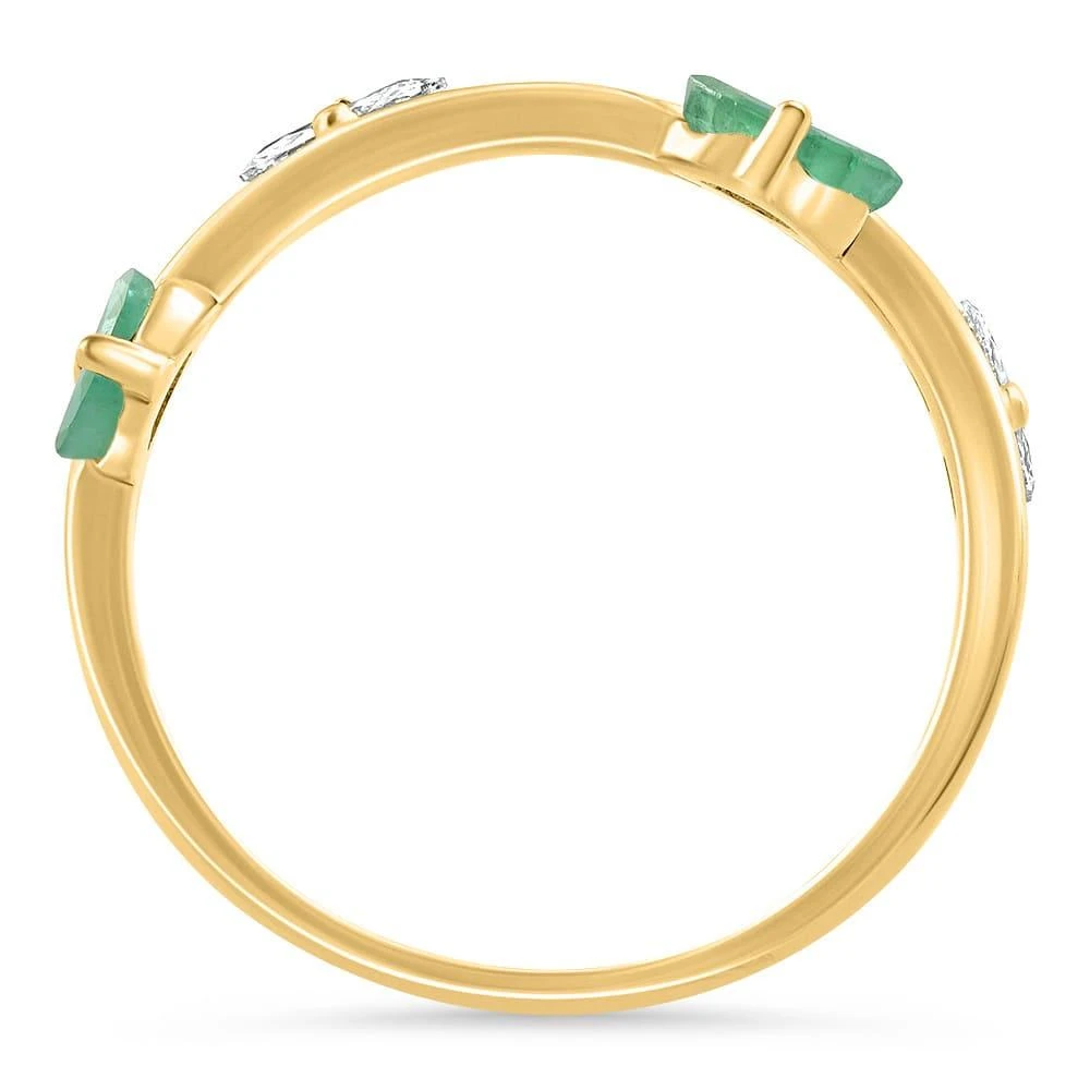 Pompeii3 3/8Ct Emerald Marquise Shape Diamond
Gemstone Wedding Ring 10k Gold Lab Grown 3