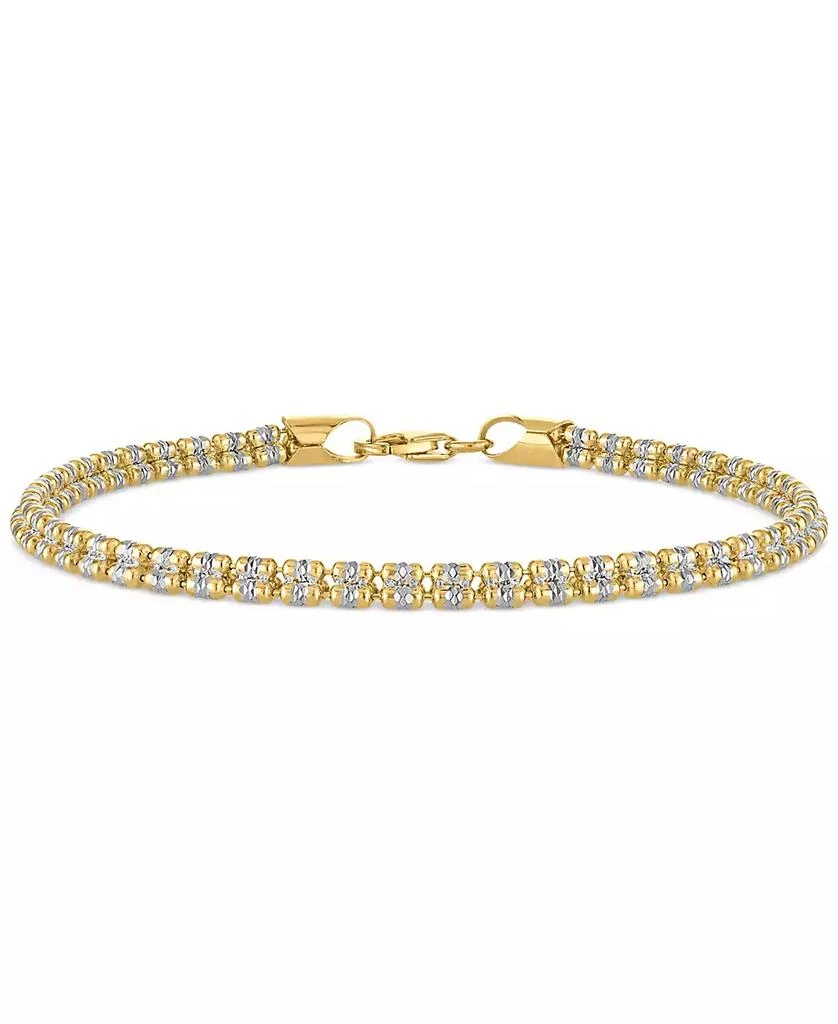 Macy
s Men
s Diamond-Cut Ice Chain Bracelet in 14k Gold Over Sterling Silver
