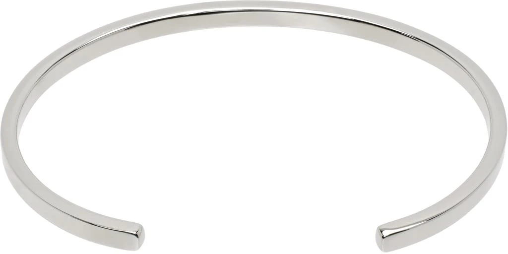 MM6 Silver 'Year of the Snake' Minimal Logo Cuff Bracelet 2