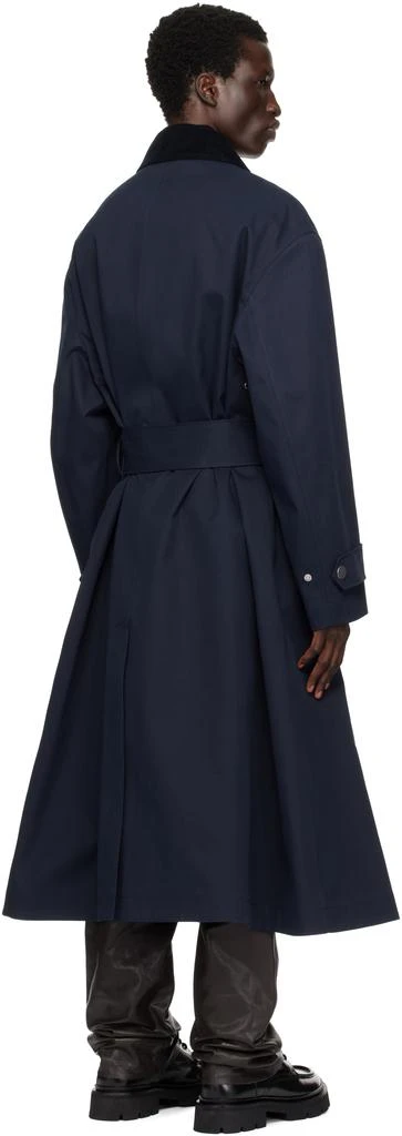 AMI Navy Belted Mac Trench Coat 3