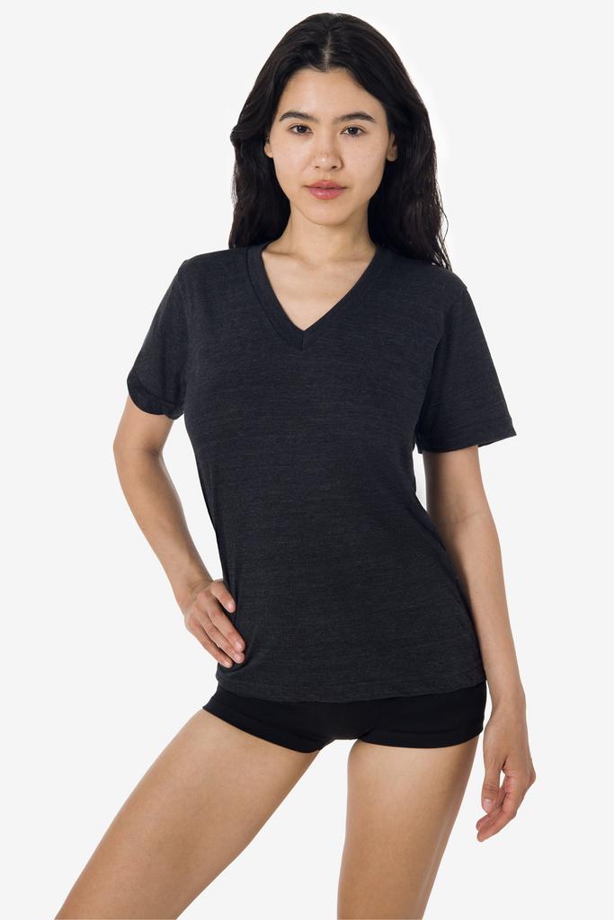 wholesale-losangelesapparel TR61 - 3.7oz Short Sleeve Tri-Blend V-Neck
