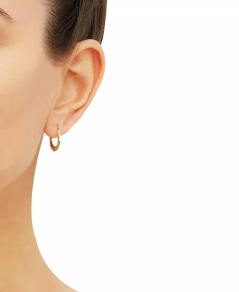 Macy's Polished Texture Hoop Earrings in 14K Yellow Gold 3