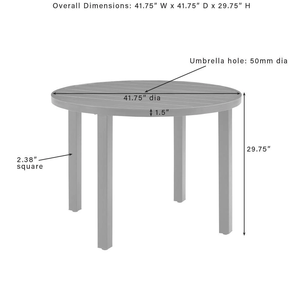 Crosley Kaplan 42" Round Outdoor Metal Dining Table Oil Rubbed Bronze 3