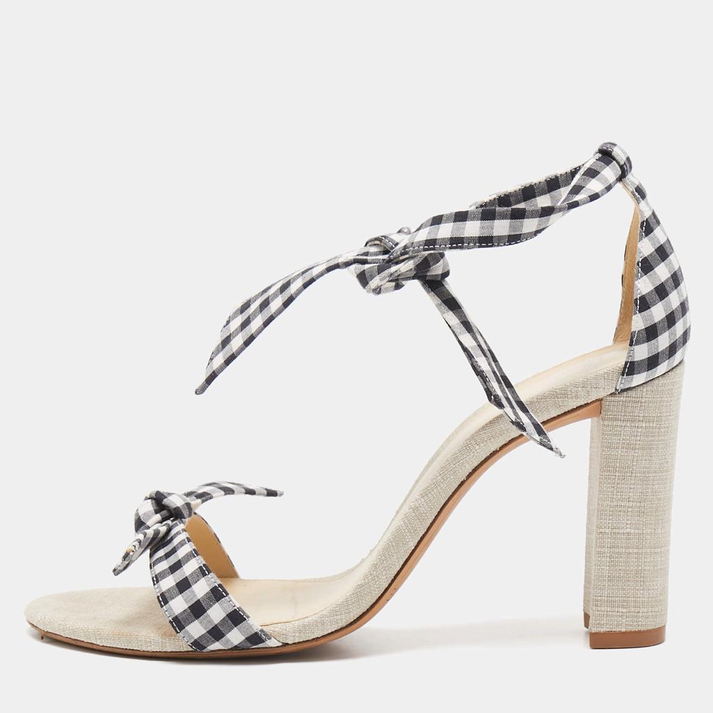 Alexandre Birman Alexandre Birman Grey/White Canvas and Fabric Ankle Strap Sandals Size 42