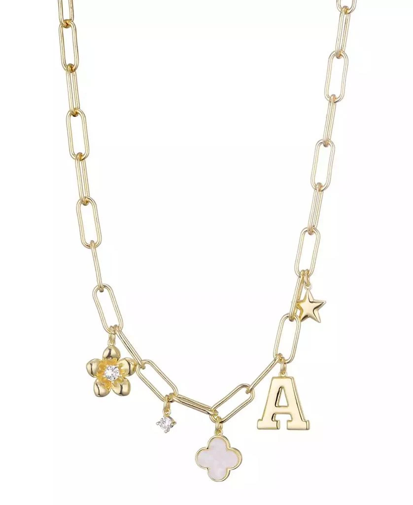 ADORNIA Gold Initial Chunky Charm Necklace 2