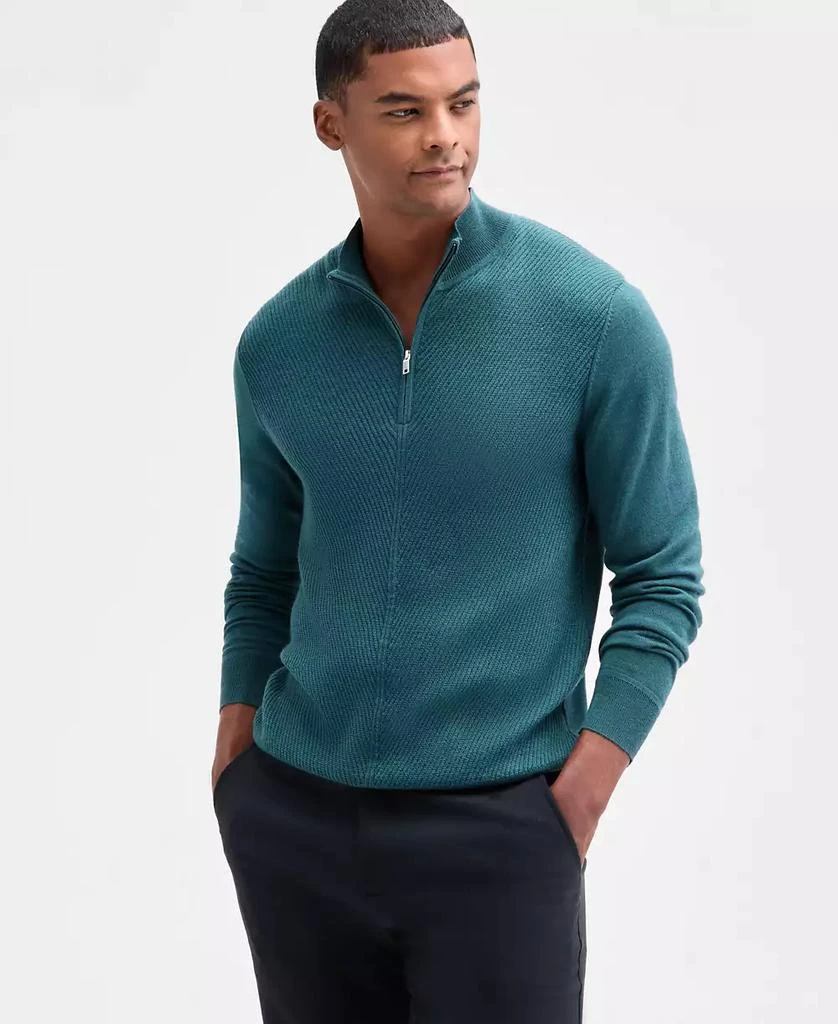 Alfani Men's Long Sleeve Merino Quarter-Zip Sweater, Macy's Exclusive 1