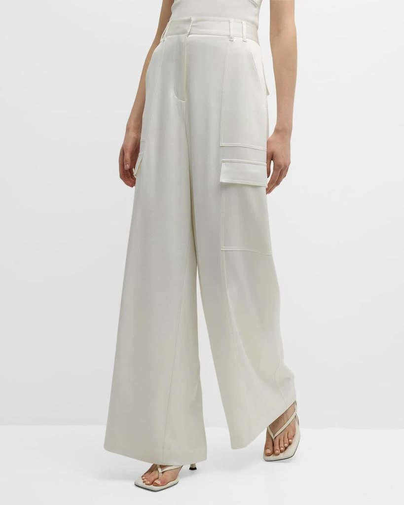 Kobi Halperin Parker High-Rise Wide-Leg Satin Pants 6