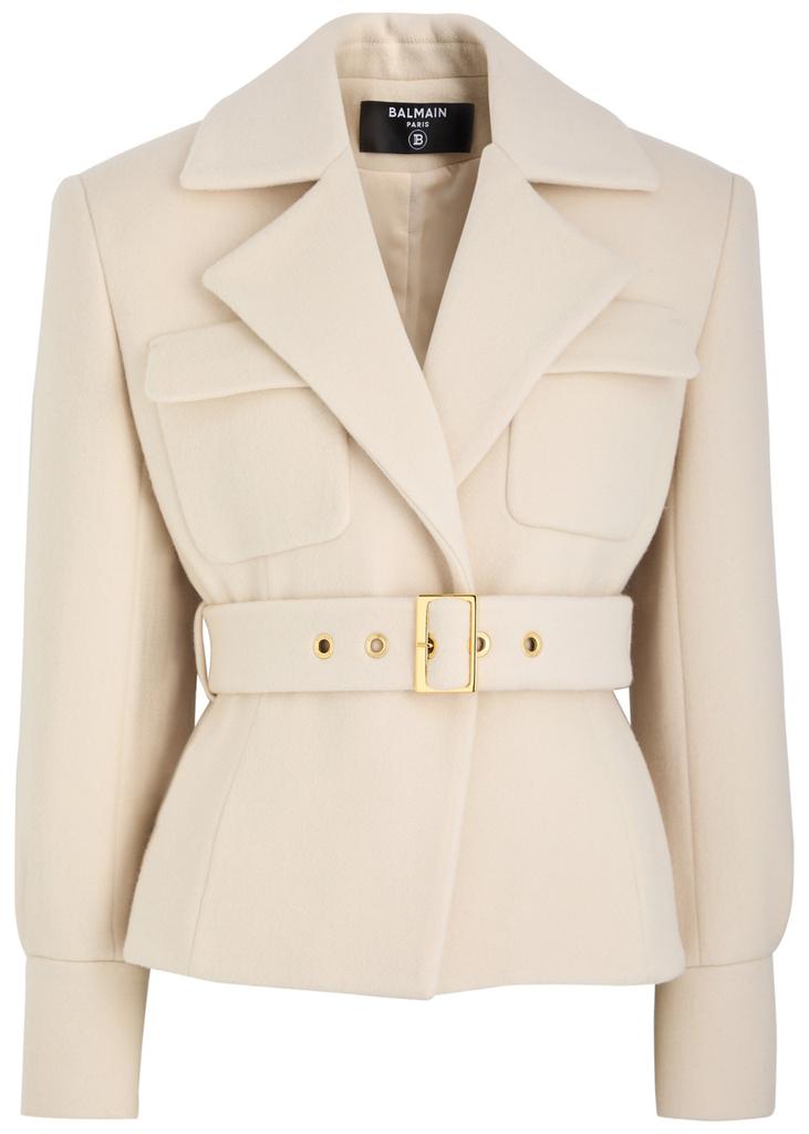 Balmain Belted wool and cashmere-blend coat 40-UK12-M